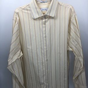 Calvin Klein Striped Button Down Dress Shirt